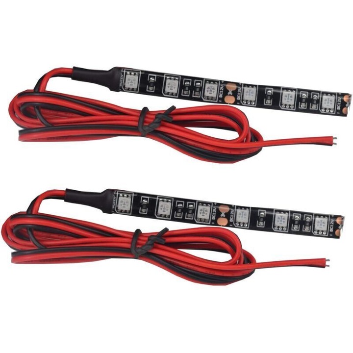 Set 2 benzi LED clignotante moto 10x0.4cm ambre 12V