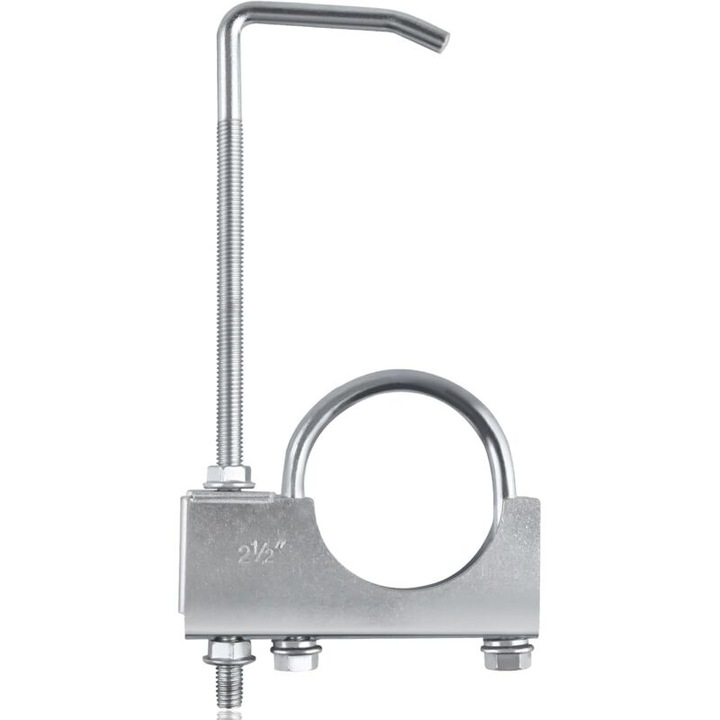 Colier universal pentru teava 2.5 inch, otel galvanizat, suport cu carlig rotativ