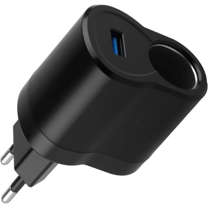 Adaptor 220V la 12V, transformator priza UE, compact, 6W