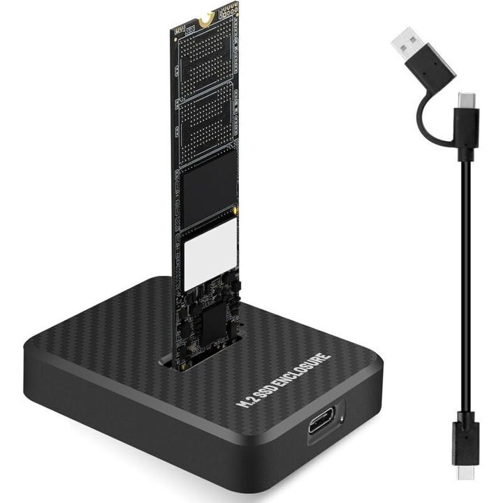 M.2 NVMe SATA SSD dokkolóállomás, USB 3.2 Gen 2, alumínium, 2230x2280
