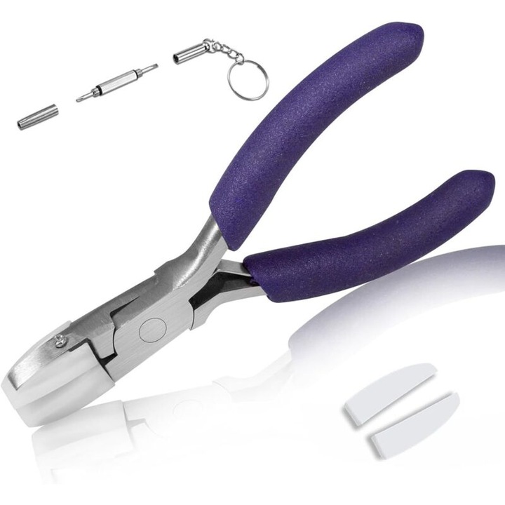Lapos orrú fogó, nylon fogazatú készlet, csavarhúzó, 8.9 cm