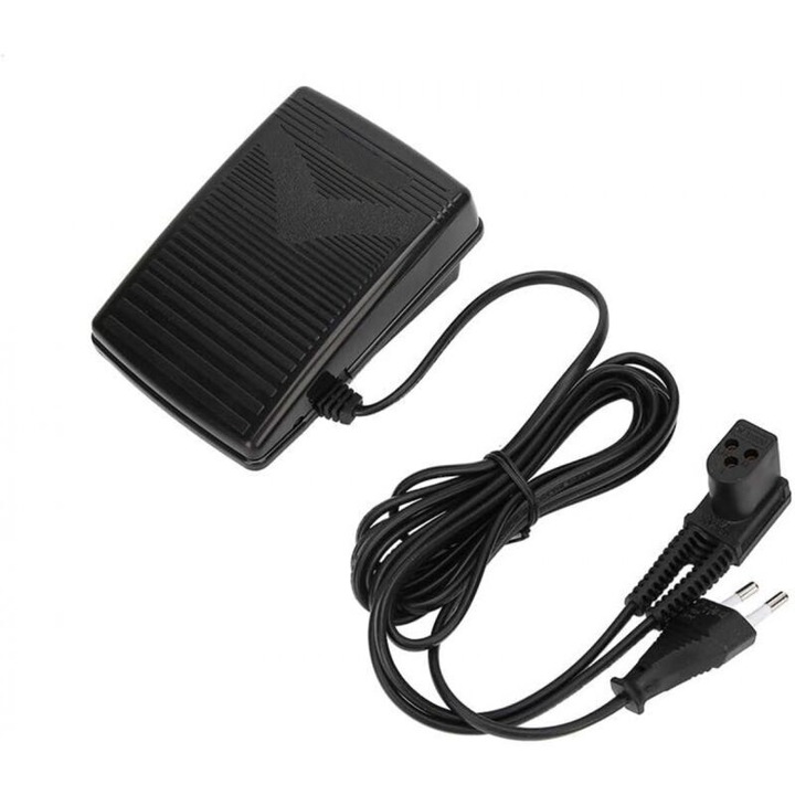 Pedala picior pentru masina de cusut, universala, cablu alimentare, 220V, negru