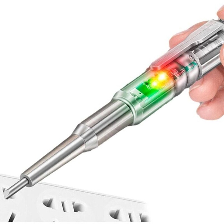 Tester electric non-contact 24-250V, otel crom-vanadiu, compact, cu indicator luminos