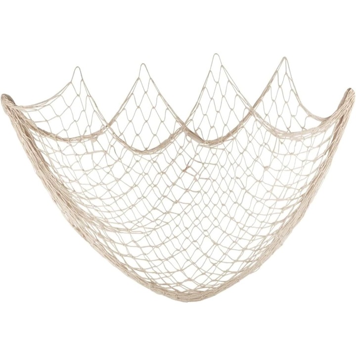 Plasa de pescuit decorativa, decoratiune de perete pentru plaja, decor de casa in stil mediteranean, decoratiune decorativa pentru exterior cu pesti de mare, pentru fotografie, petrecere, plaja, 100 cm × 200 cm