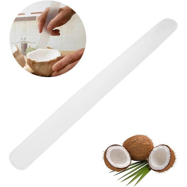 1 razuitor alb pentru miez de cocos, deschizator de nuci de cocos, instrumente moi si flexibile pentru iubitorii de nuci de cocos, ustensile si gadgeturi de bucatarie pentru iubitorii de nuci de cocos, pepene galben