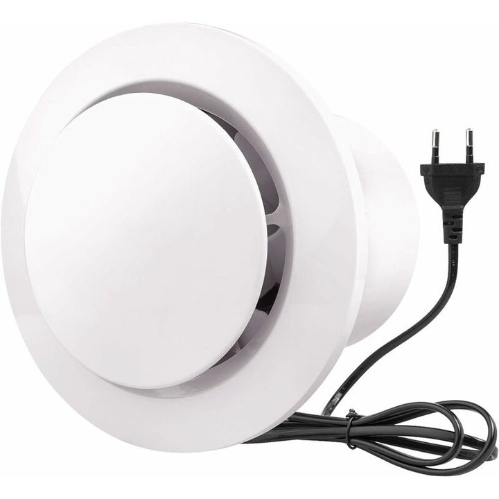 Extractor de aer de 100 mm, 100 m³/h, 10 W, cu supapa de sens unic, ventilator de extractie cu debit mare de aer, eficient energetic, pentru baie, bucatarie, toaleta, sera, cort (4 inch)