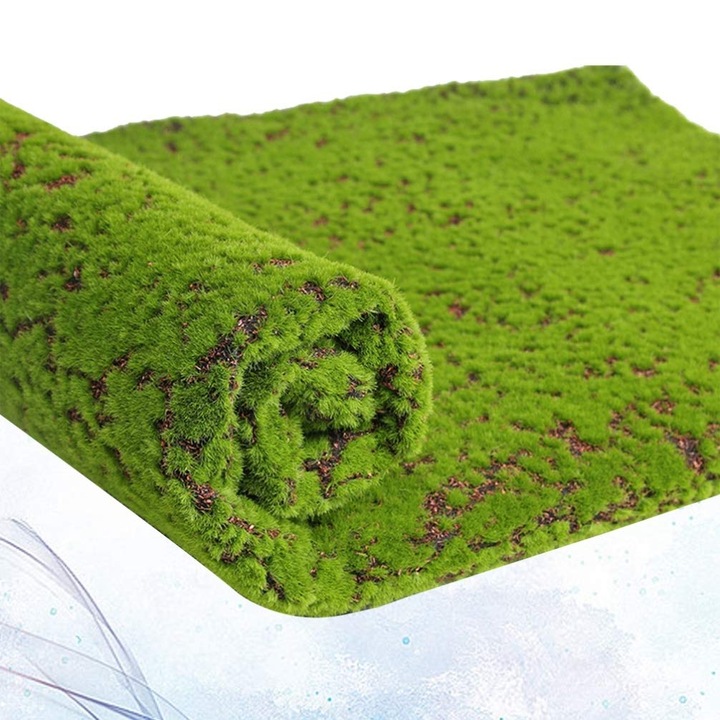 Simulare de muschi artificial, lichen, plante verzi false pentru decorarea gradinii si terasei de acasa (punct rosu)