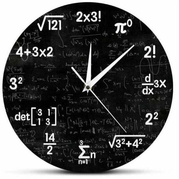 Ceas, Ceas de perete matematic, Ceas de absolvire matematica, Cadou pentru copii, Formula matematica, Ceas cu simboluri, Decorare camera, Decorare perete sufragerie, Ceas si ceas de perete -