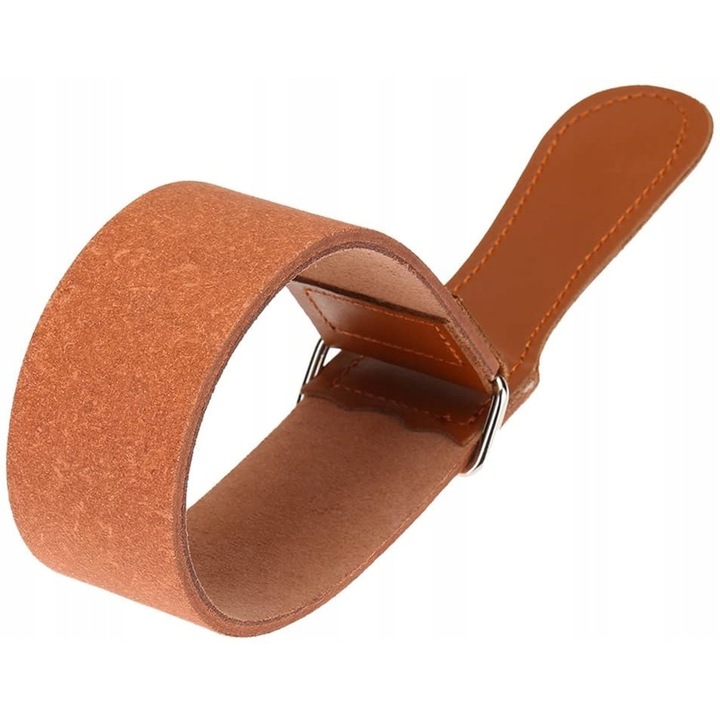 Barbati din piele Razor Strop din piele de vaca Straight Razor Strop Dual Sided Canvas Barber Sharpening Strap pentru cutite de ras Unelte