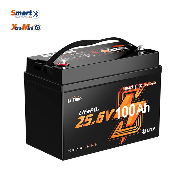 Acumulator LiTime 24V 100Ah LiFePO4 compact Bluetooth 33.3x17.6x24cm