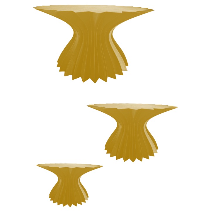 3 darab prémium süteménytartó szett, tortaállvány típus, modern design, 170X85mm, 200x100mm, 230 mmx115 - arany