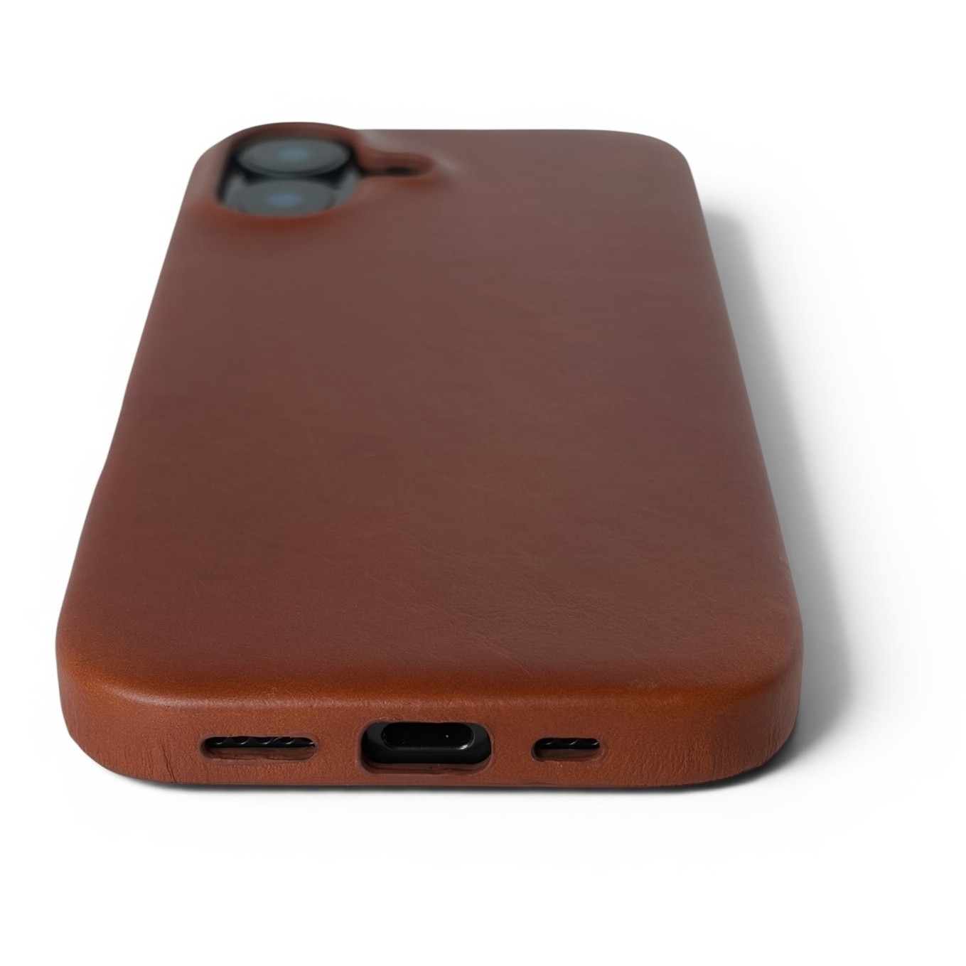 Husa pentru iPhone 17 din piele naturala full-grain, compatibila MagSafe, Light Brown