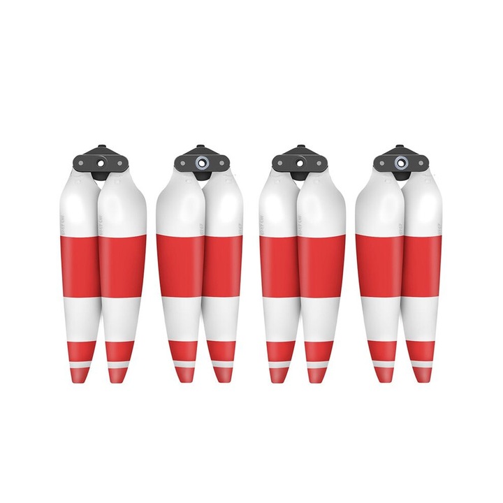 Set 4 elice drone 8747F, reducere zgomot, rosu alb, 8.3x4.3cm