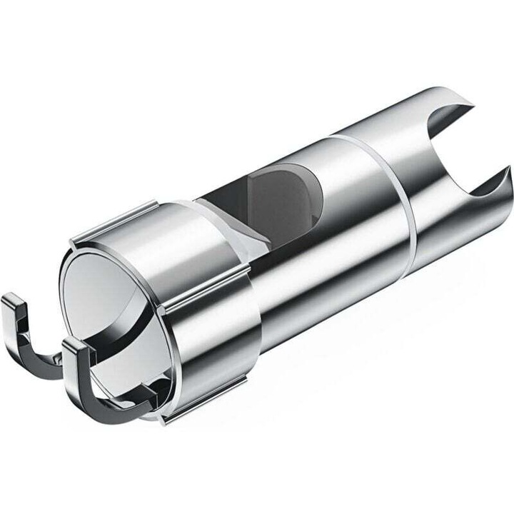 Suport de dus reglabil cu 2 carlige, suport universal pentru cap de dus pentru tije de dus de 18-25 mm, suport de dus manual din ABS cromat, instalare usoara