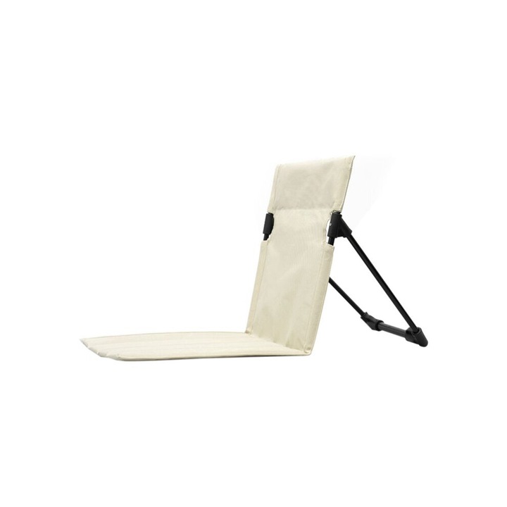 Scaun pliant camping, bej, aluminiu si nylon, 1 loc, cu husa de transport