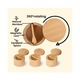 Set 3 recipiente condimente bambus, capac magnetic rotativ, lingurita integrata, natural, 9x7cm