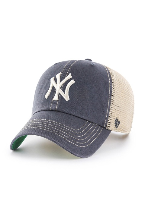 ’47, Sapca trucker din denim cu logo brodat, Alb/Bleumarin, 56-61 cm
