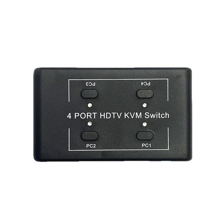 Comutator KVM 4x1 4K USB Hub negru