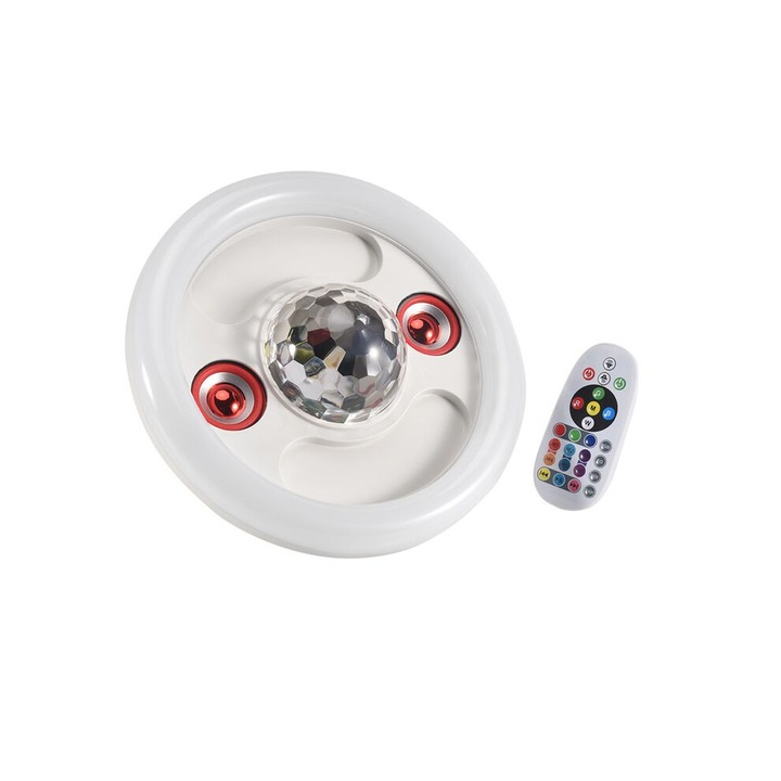 Bec LED E27 multicolor cu difuzor si telecomanda 36W 25,5cm