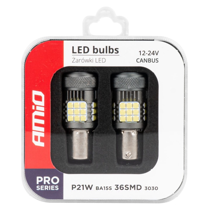 PRO 1156 BA15S P21W R10W R5W 36x3030 SMD autó LED szett ventilátorral, fehér fény