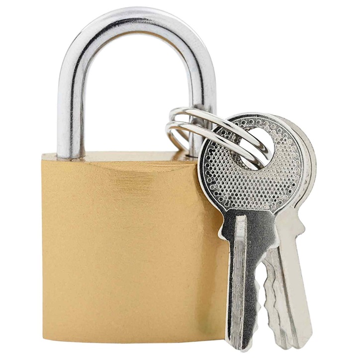 U Lock с ключове 12 pcs, vidaXL, Месинг Желязо