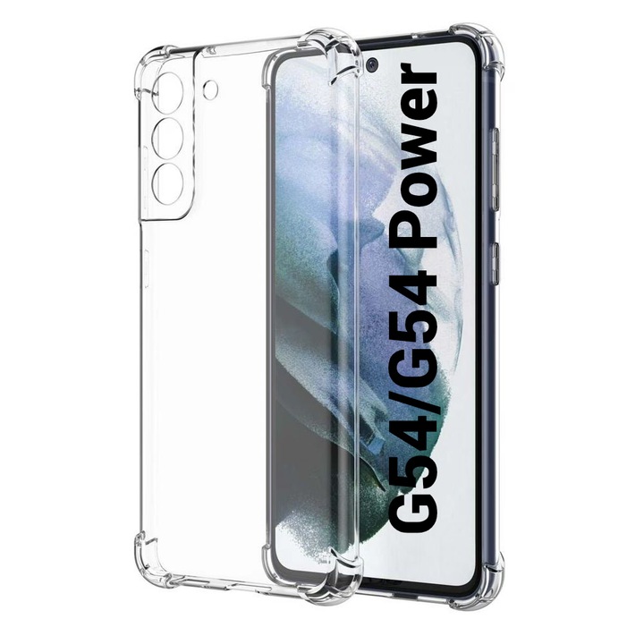 Husa de silicon antisoc pentru Motorola G54 / G54 Power Transparent