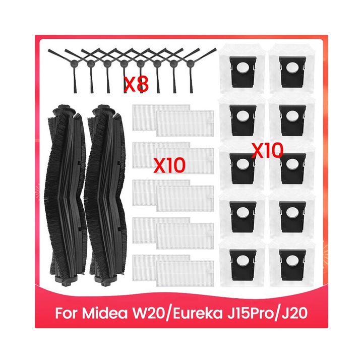Set 30 piese perii saci praf aspirator multicolor 30x30cm