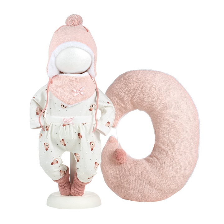 Llorens ruházat, 42 cm-es babákhoz, barackrózsaszín félhold párna, 6 darab