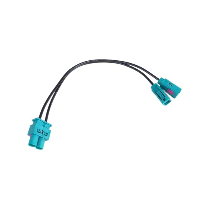 Cablu adaptor antena dubla priza Fakra, albastru, 1m