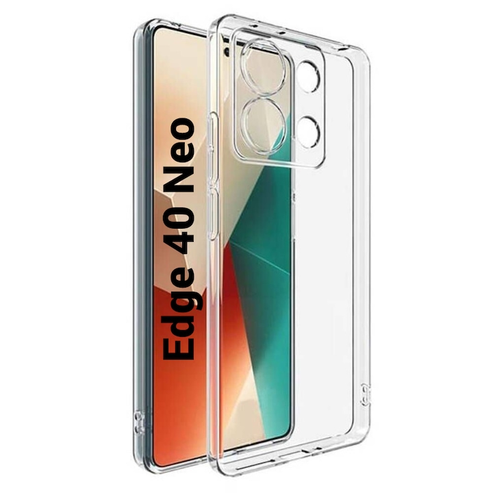 Husa de silicon 2mm pentru Motorola Edge 40 Neo cu protectie camera transparent