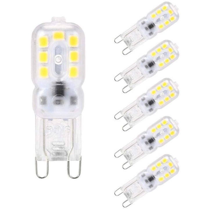 G9 LED izzó 3W 6000K hideg fehér 300lm 6 db-os készlet