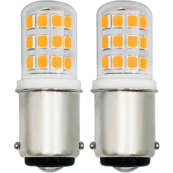 2 db B15 3W meleg fehér 3000K 230V LED izzó készlet