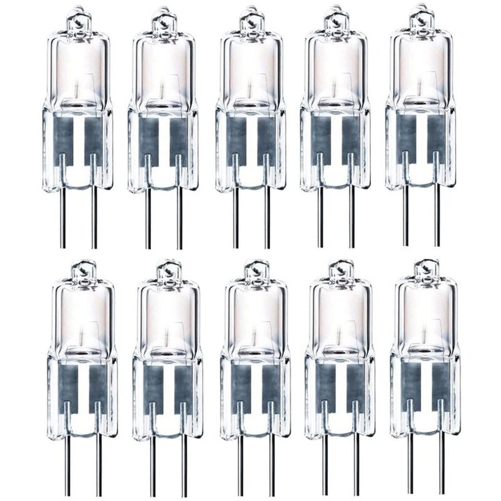 10 db G4 halogén izzó készlet 12V 35W meleg fehér 8x30mm