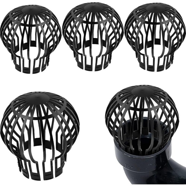 Set 4 protectii jgheaburi plastic negru 12.5x14.5cm