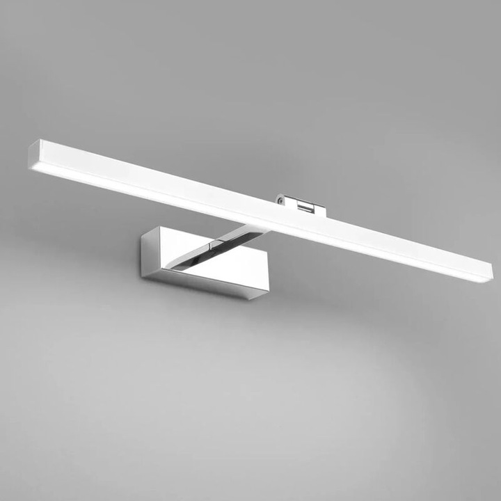 Аплик за баня 12W, 50см, сребрист, въртящ се на 180°, IP44