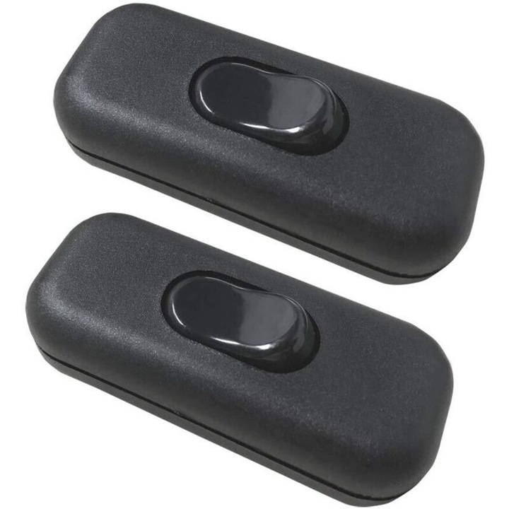 2 db bipoláris kapcsoló készlet 6A 250V fekete 60x26x14mm