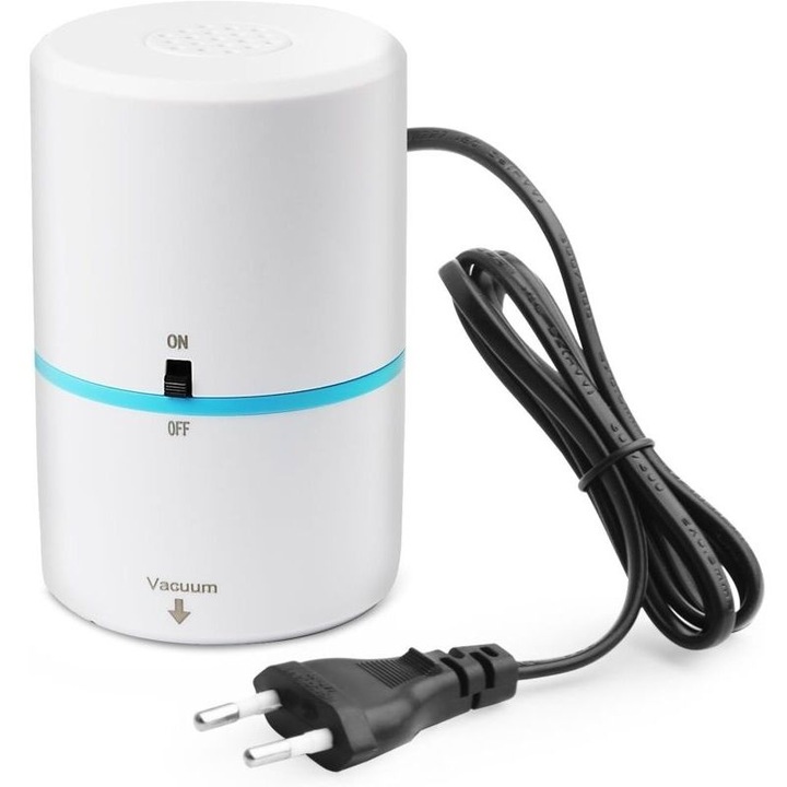 Elektromos légpumpa 35W, kompakt, USB, EU csatlakozó, 20L/perc, vákuumhoz és felfújható termékekhez