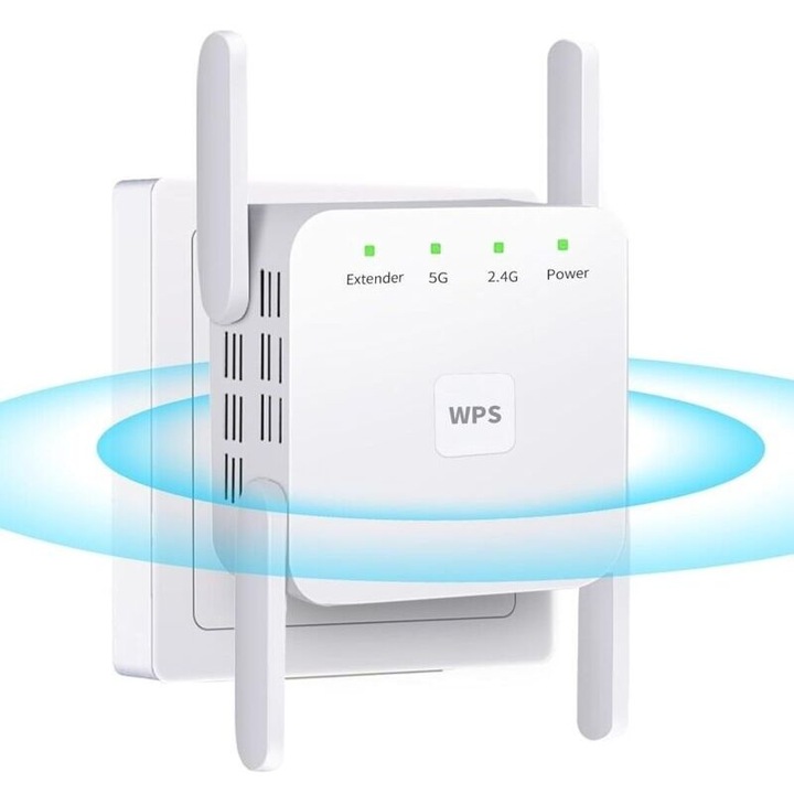 Kétsávos WiFi bővítő 2.4 5GHz 1200Mbps 7000ft Ethernet
