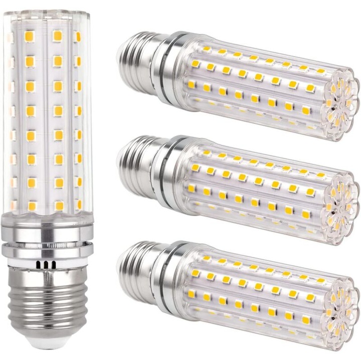Bec LED 18W E27, 6000K hideg fehér, 1200 lumen, 4 db-os szett