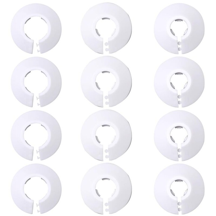 12 darab dekoratív csőfedél készlet, fehér, 11-13mm x 17mm x 21.5mm