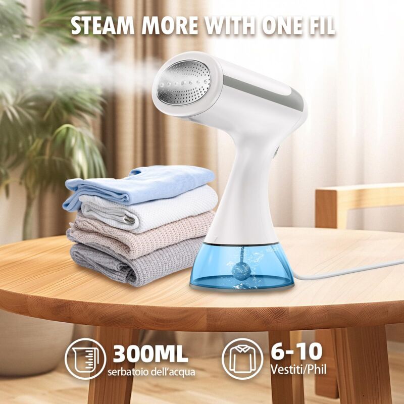 Aparat de calcat cu abur portabil 1500W 300ml transparent compact
