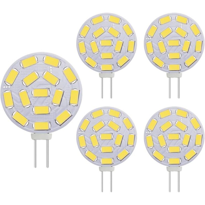 G4 LED izzók 3W 6000K hideg fehér, 5 db-os készlet, 12V AC/DC