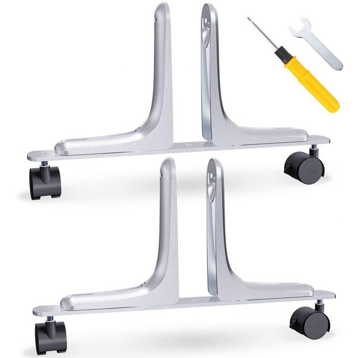 Set 2 picioare universale pentru incalzitoare cu infrarosu, aliaj aluminiu, argintiu, 1-6cm, 60kg