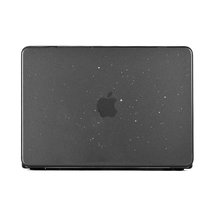 Carcasa Glitter Hard Shell pentru MacBook Neo 13 inch (2026) Model A3404 cu cip A18 Pro, Husa & Protectie MacBook, Negru Mat