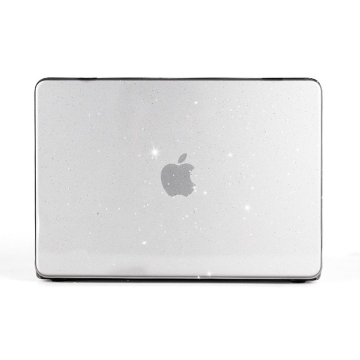 Carcasa Glitter Hard Shell pentru MacBook Neo 13 inch (2026) Model A3404 cu cip A18 Pro, Husa & Protectie MacBook, Transparent Mat