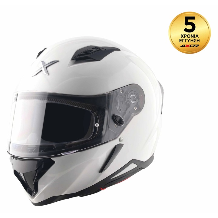 Casca moto AXOR Hunter Solid alb L 1500gr Bluetooth