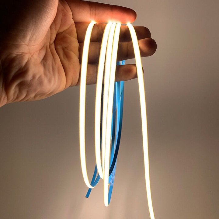 LED лента 5 м, регулируема LED светлинна лента топло бяло 3000 K, гъвкава неонова светлина 12 V, режеща се, за спалня, кухня, декорация