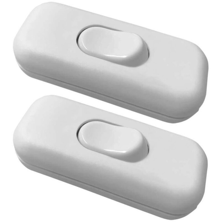 2 db billenő bipoláris kapcsoló készlet, fehér, 60x26x14mm, 6A 250V