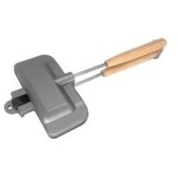 Aparat pentru sandvisuri 4in1, fonta antiaderenta, negru, compact