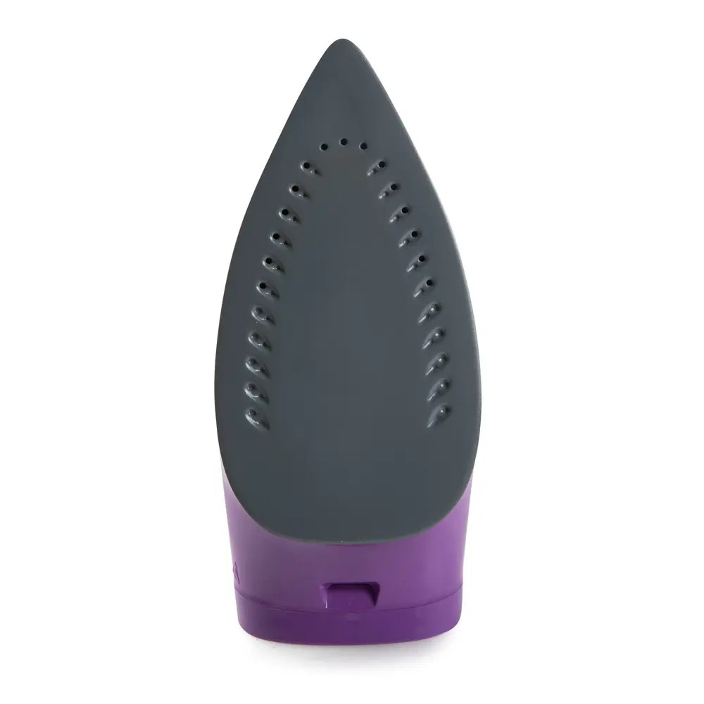 Statie de calcat cu aburi DOMO, presiune 6.5 bar, putere 2400 W, debit abur 150 g/min, talpa ceramica, rezervor 1.8 litri reincarcabil, utilizare verticala pentru calcare perdele/haine direct pe umeras, alb/mov